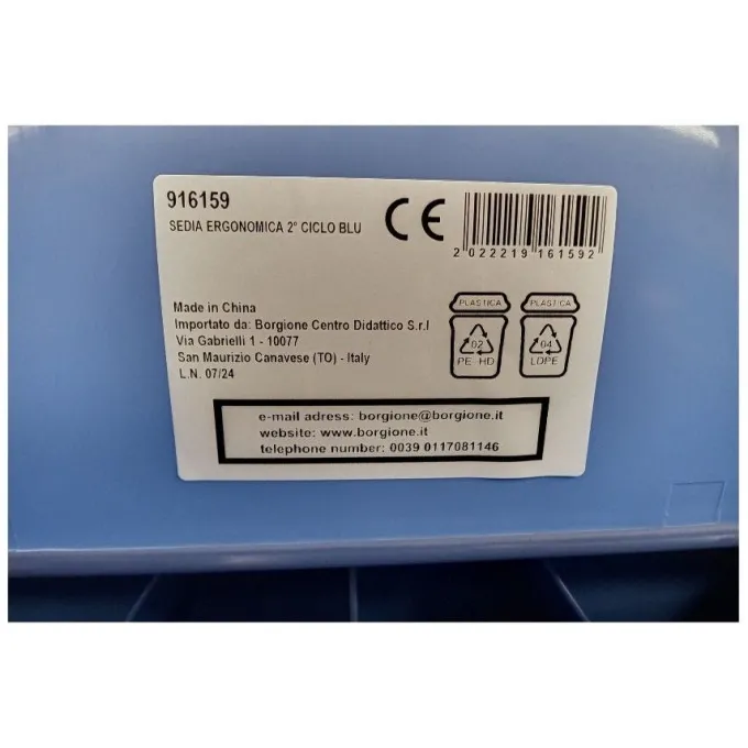 Sedia ergonomica blu cm 40h