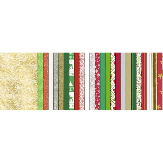 Set cartoncini natalizi assortiti - 26 fogli
