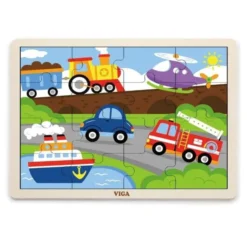 Set di 12 puzzle in legno