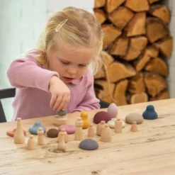 Set funghi del bosco in legno e silicone