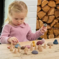 Set funghi del bosco in legno e silicone