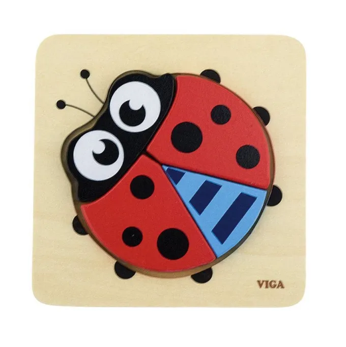 Set 4 puzzle in legno ad incastro - animali