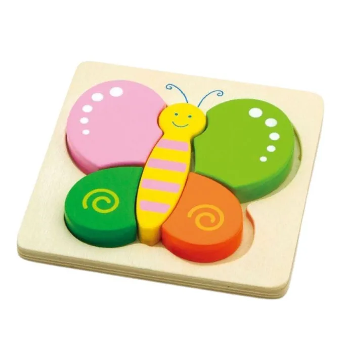 Set 4 puzzle in legno ad incastro - animali