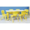 Set tavolo rettangolare+6 sedie nido linea ergonomica