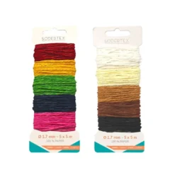 Spago in carta in 10 colori - 5 metri cadauno - diam.mm 1