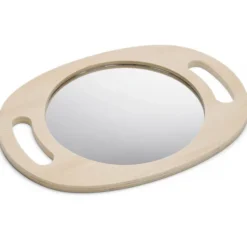 Specchio con manici in legno