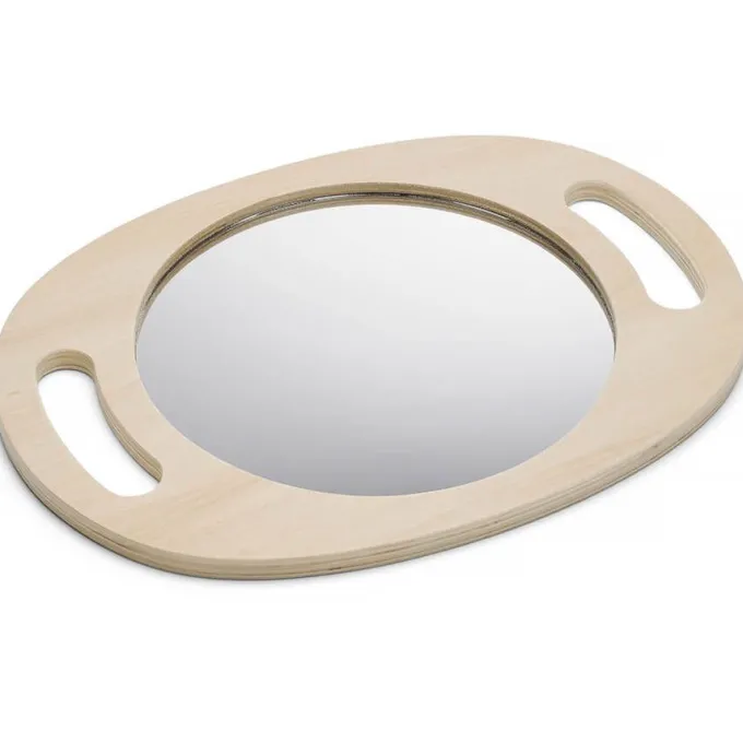 Specchio con manici in legno