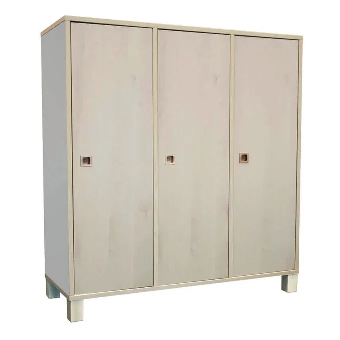 Spogliatoio 3 ante cam premium b.latte - betulla con piedini