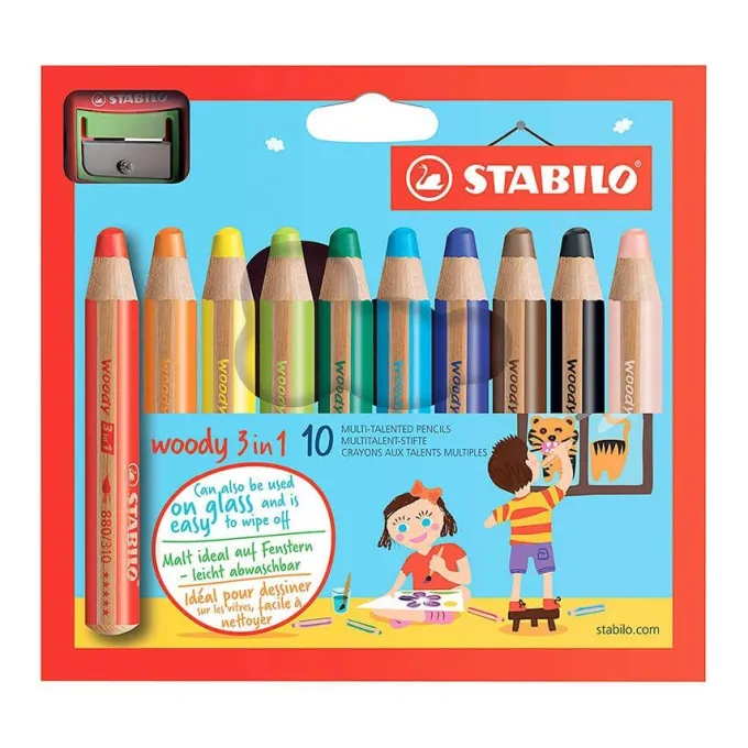 Stabilo woody 3 in 1 - 10 pezzi