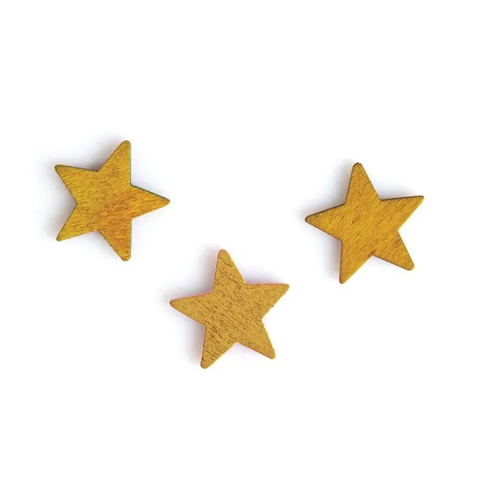 Stelle dorate in legno 60 pezzi