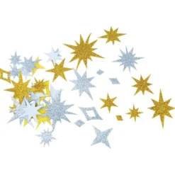 Stelle oro e argento glitter in eva - 100 pezzi