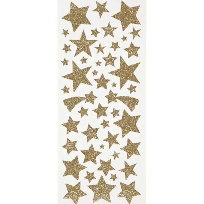 Sticker stelle dorate glitter - 100 pezzi