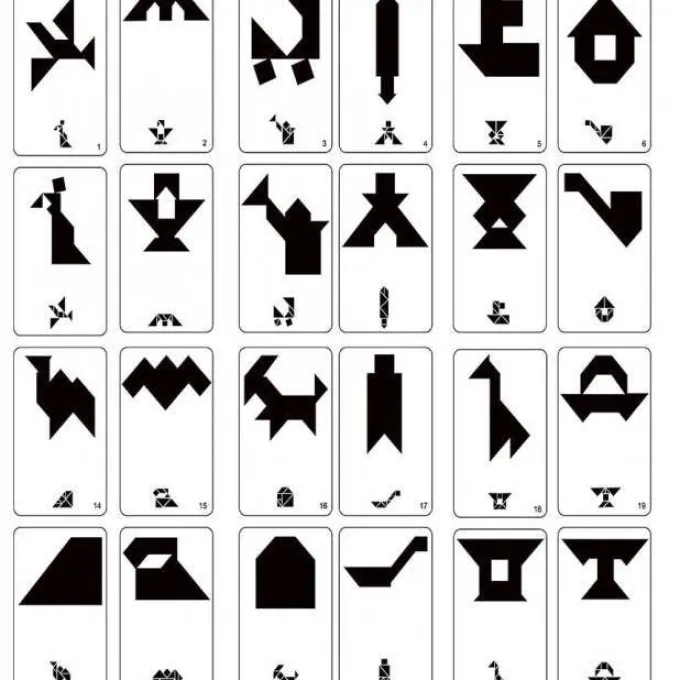 Tangram in legno con schede