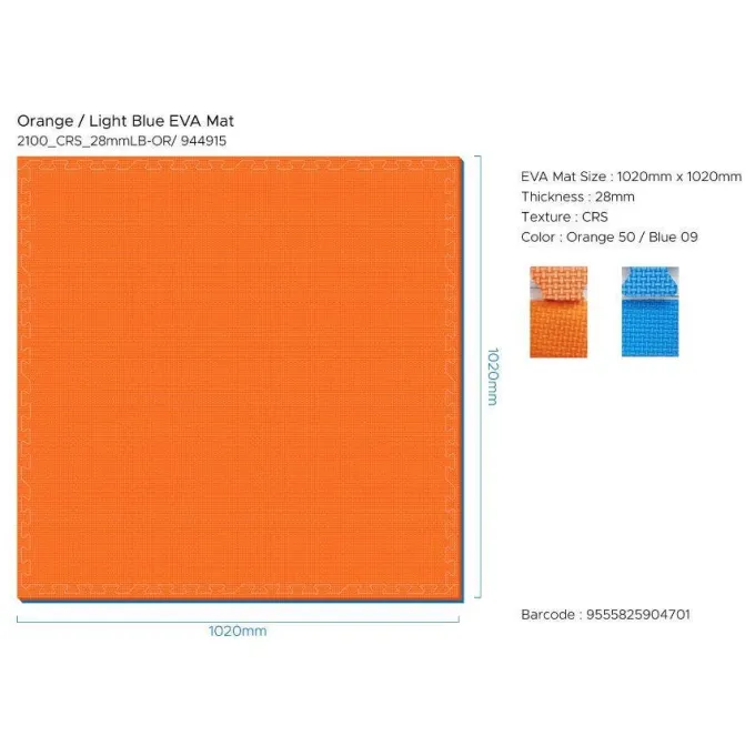 Tappeto bicolore arancione azzurro - cm 102x102