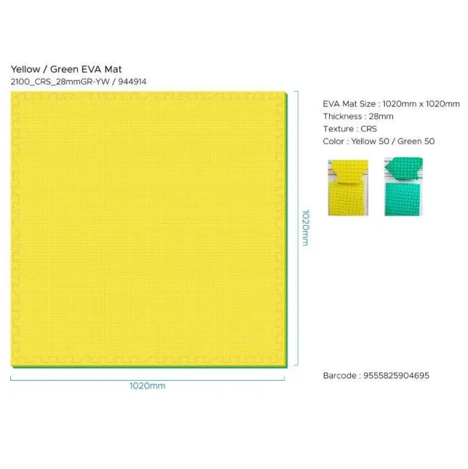 Tappeto bicolore giallo verde - cm 102x102