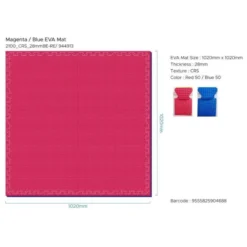 Tappeto bicolore magenta blu - cm 102x102