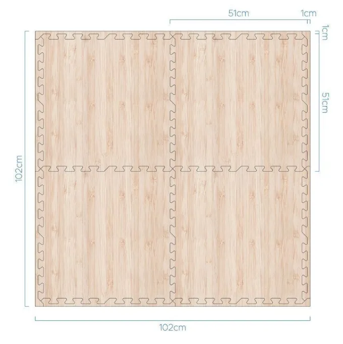 Tappeto eva effetto parquet - cm 102x102
