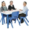 Tavolo ergonomico scuola primaria azzurro con 6 sedie 35.5 h