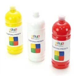 Tempera borgione - ml 1000x6 flaconi colorati + 3 tamponi