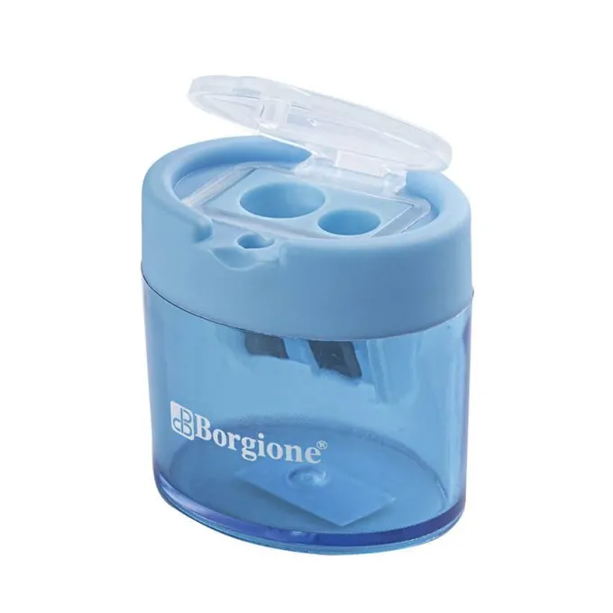 Temperamatite borgione a 2 fori con serbatoio - 1 pz