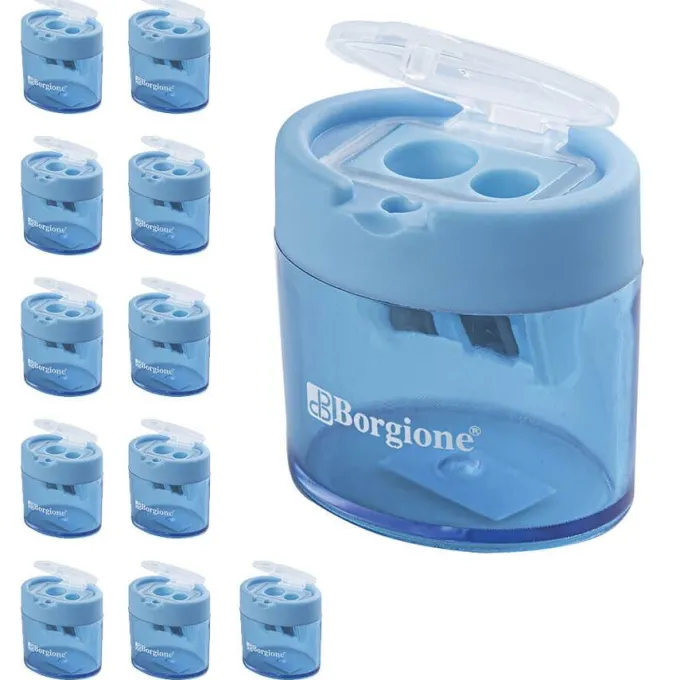 Temperamatite borgione a 2 fori con serbatoio - 12 pz