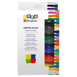 Tempera solida in stick borgione - 6 colori da 40 grammi