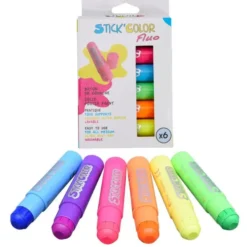 Tempera solida stick fluo - 6 colori