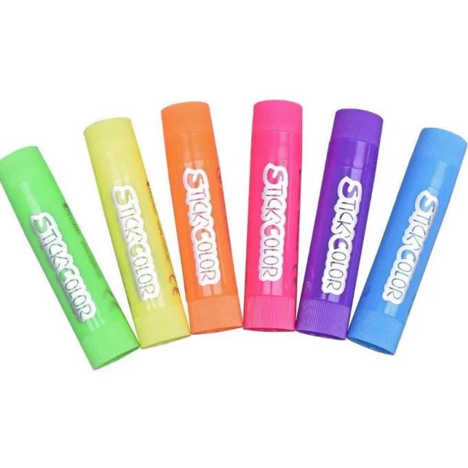 Tempera solida stick fluo - 6 colori