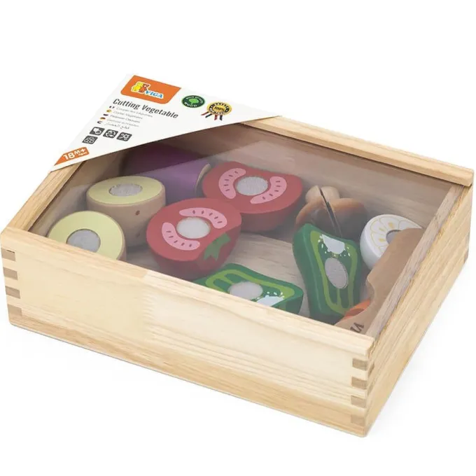 Verdura a fette in legno