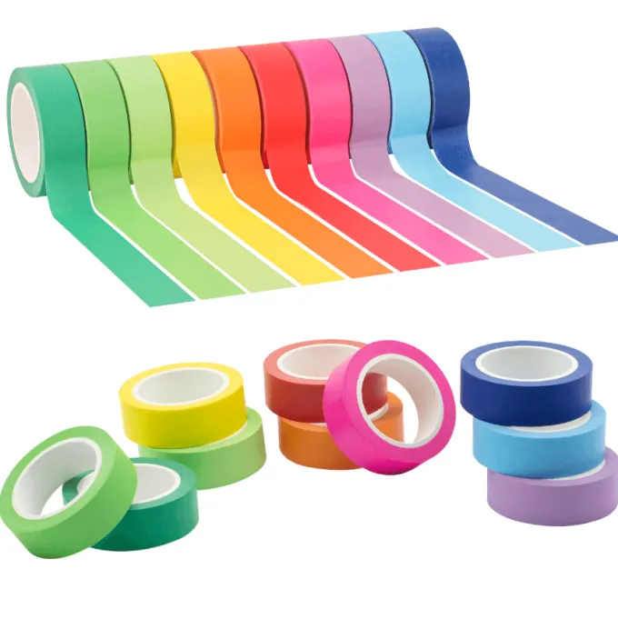 Washi tape colori assortiti tinta unita - 10 nastri